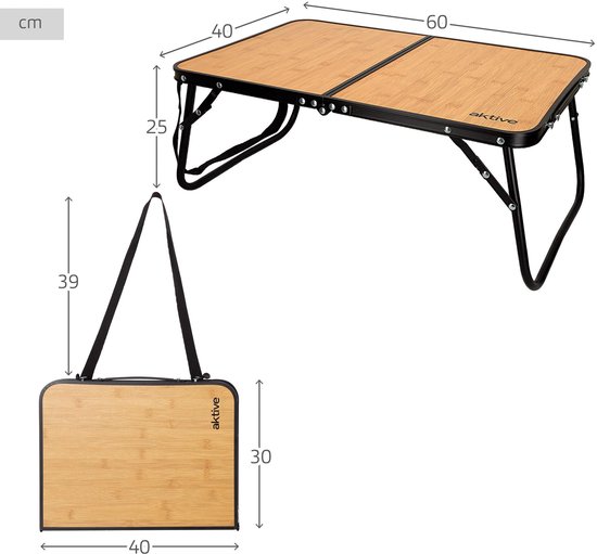 Opklapbare Campingtafel - Draagbare Houten Design Tafel voor Picknicks - Lichtgewicht Aluminium Tafel met Draaggreep - Ideaal voor Buitenactiviteiten — afbeelding 3