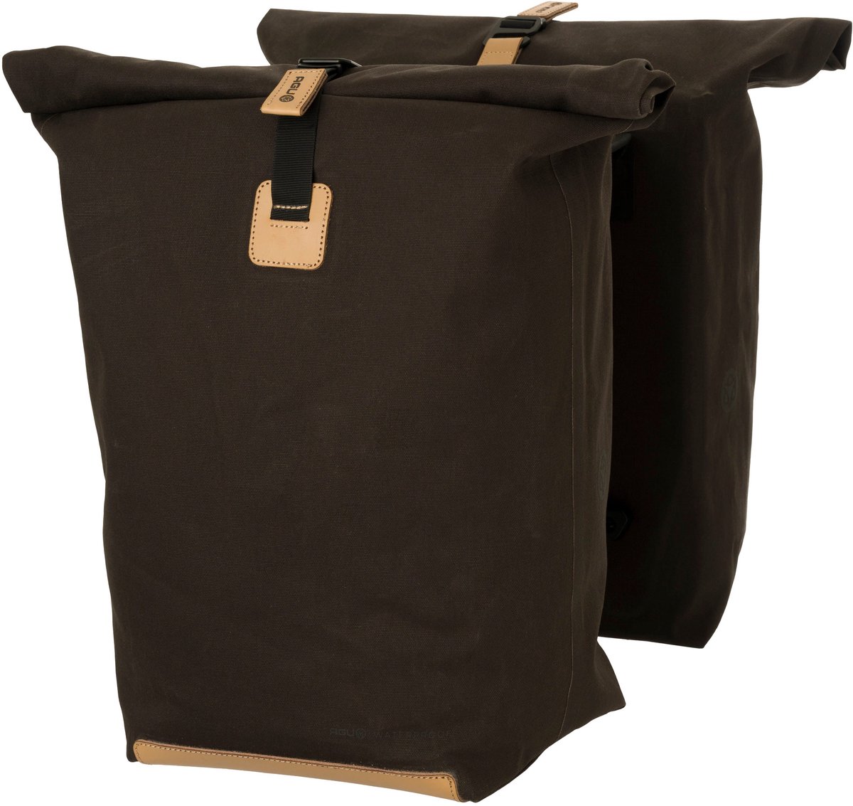 AGU Convoy Clean - Dubbele Fietstas - 34L - Waterdicht Canvas - Roll-top sluiting - MIK bevestiging - Bruin