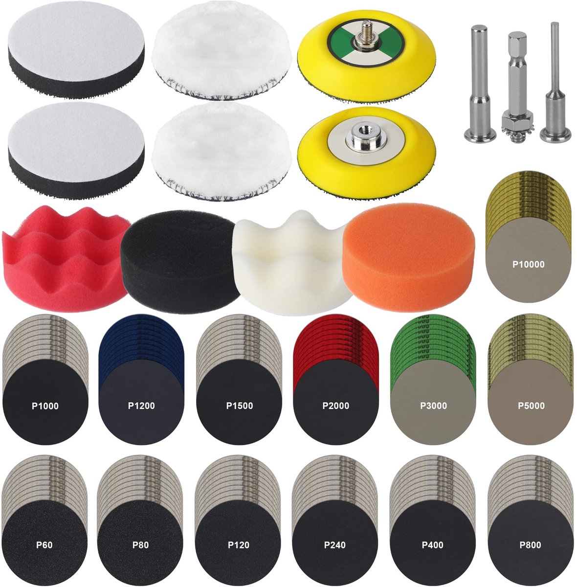 SnelShoppen - 145 Stuks Polijstset voor Boren, Inclusief Slijp- en Polijstaccessoires voor Hout, Metaal, Autokoplampen, Duurzaam en Veelzijdig voor Am