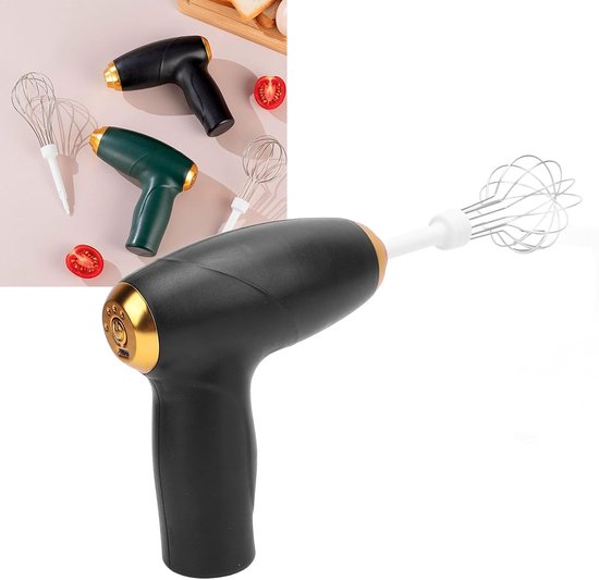 Draadloze Handmixer - Elektrische Garde - Thuis Bakken - USB Oplaadbaar - 2 Roerkoppen - Zwart — afbeelding 5