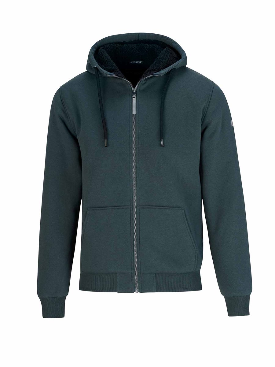 STØRVIK Kenny Sweatvest Heren - Teddy Gevoerd - Hoodie - Maat 3XL - Olijfgroen