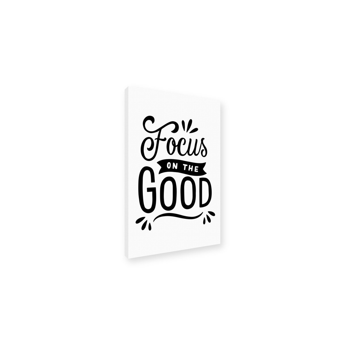 Focus On The Good Schilderij - Wanddecoratie Canvas op Frame 20x30 cm - Typografie Kunstdr