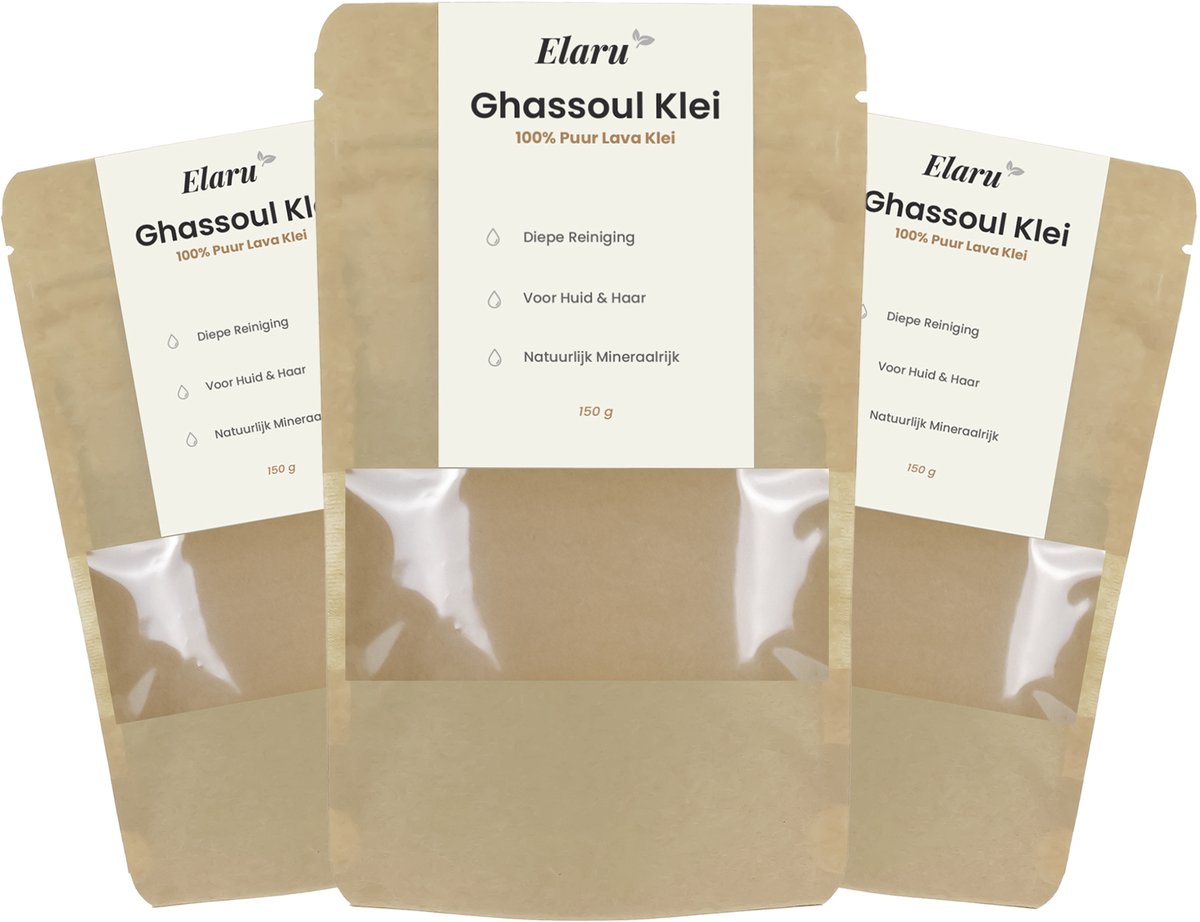 Ghassoul Klei - 600 g - 100% Puur - Rhassoul Klei - Gezichtsmasker, Haarmasker en Lichaamsverzorging