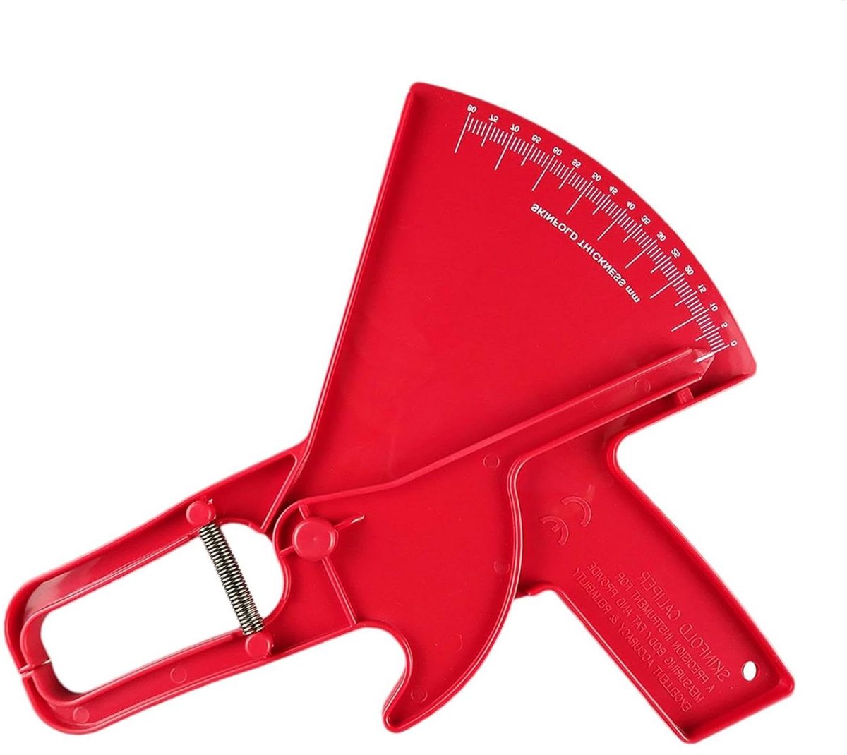 Lichaamsvetmeter - Huidplooimeter Gezondheidsmeter - Fitness Voortgang Meten - Veerbelaste Precisie Druk - 0-80 mm - rood
