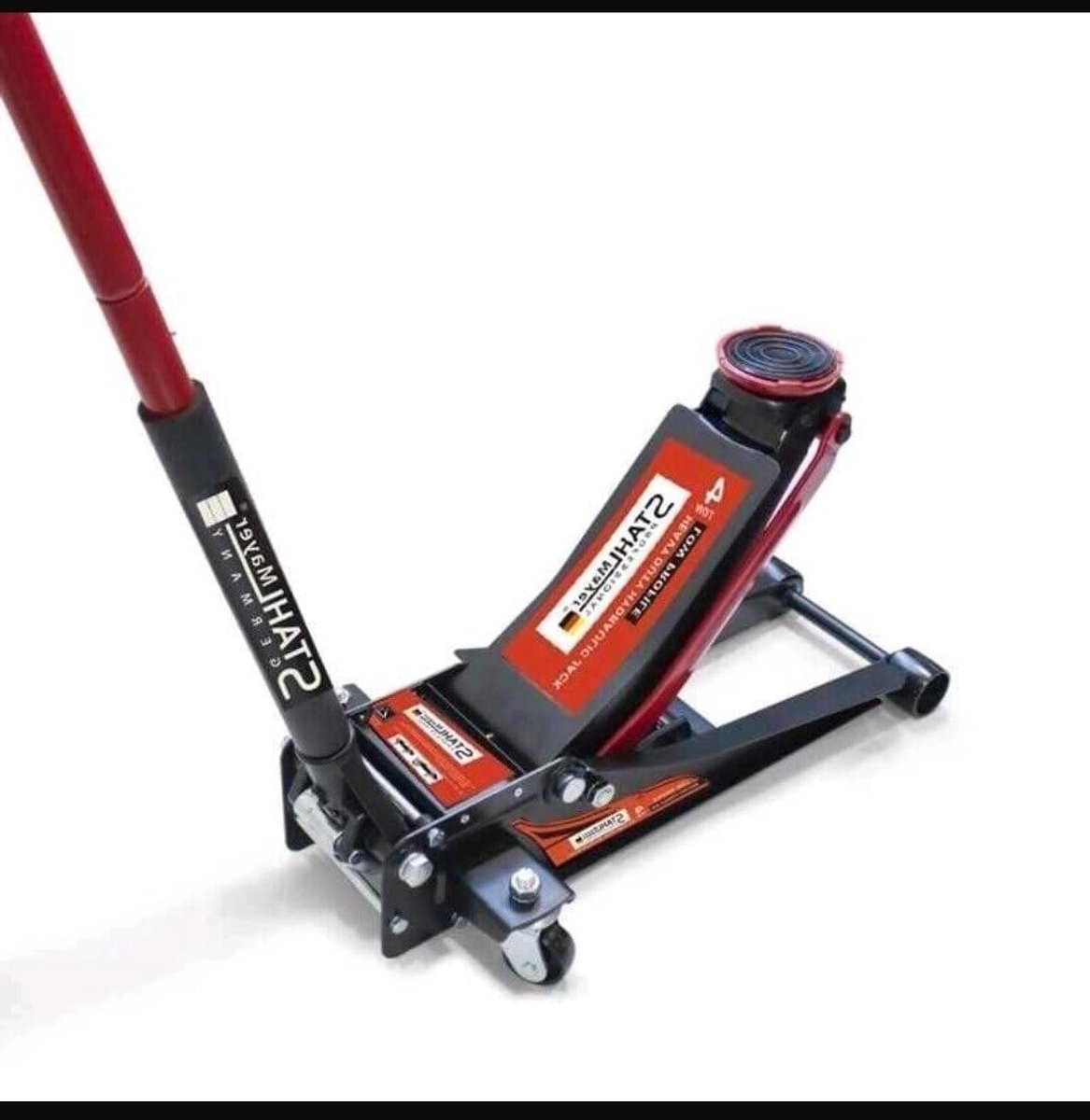 Autokrik Trolley - Krik Hydraulisch - Onderhoud Voertuig - Extra Plat Ontwerp - 4000 kg - Zwart
