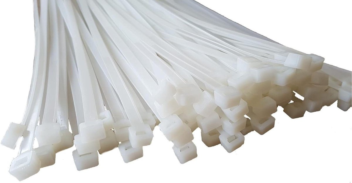 Kabelbinders - Tie Wraps - Kabels Organiseren - Hoge Treksterkte - 200mm 100 stuks - Naturel