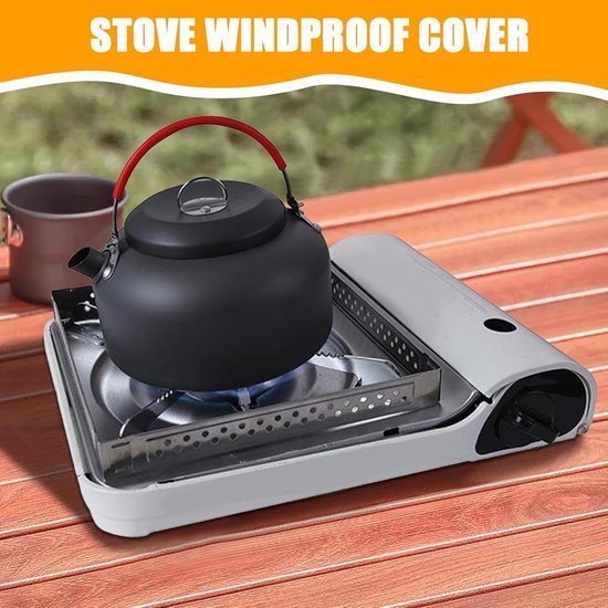 Kampeer Kook Windscherm - Windbescherming Buitenoven - Stabiliseren Vlam - Roestvrij Staal - 21.3 cm - Zilver — afbeelding 3