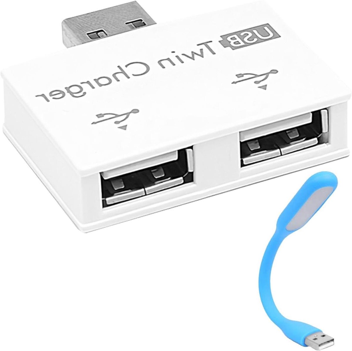 USB Hub Adapter - Multi Poort Converter - Apparaten Opladen - Geen Drivers Nodig - 4x4x1 cm - Wit