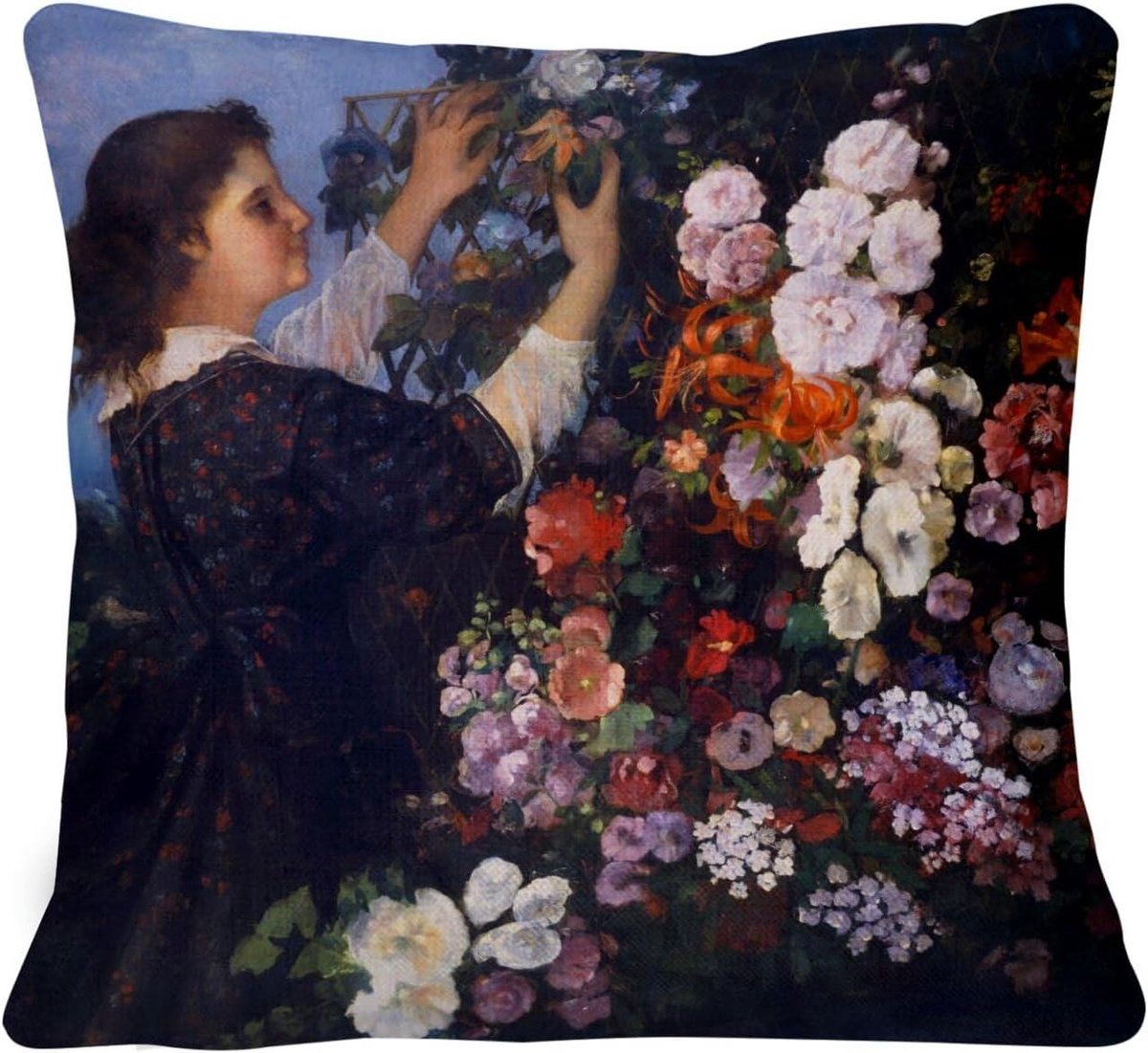 Kussenhoes met Vulling - Decoratief Kussen Vierkant - Woonkamer Aankleden - Linnenlook Polyester Katoen - 40 x 40 cm
