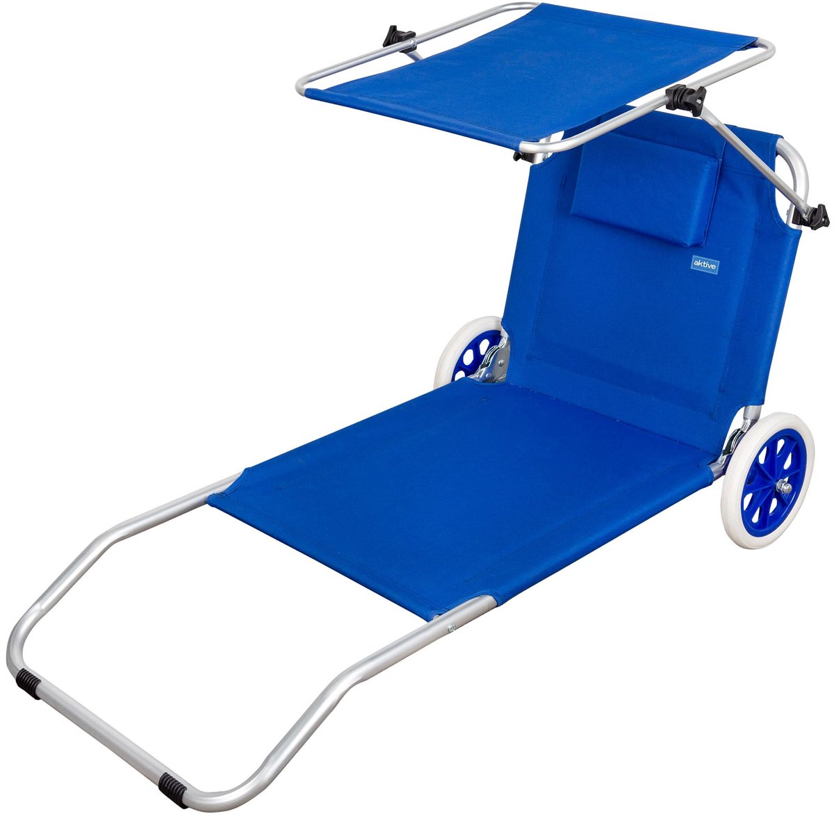 SnelShoppen - Inklapbare Strandstoel Aktive 62610, 2-in-1 Beachstoel, Lichtgewicht Aluminium, Verstelbaar, Comfortabel, Ideaal voor Camping, Tuin, Vak