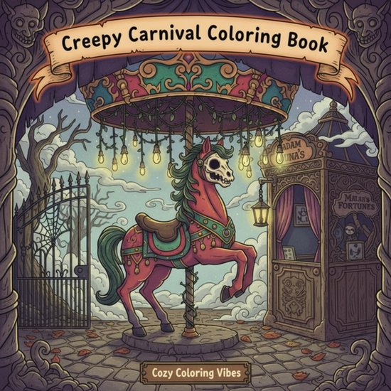 Spooky & Creepy Cozy Coloring Spaces- Creepy Carnival Colori ... - cover