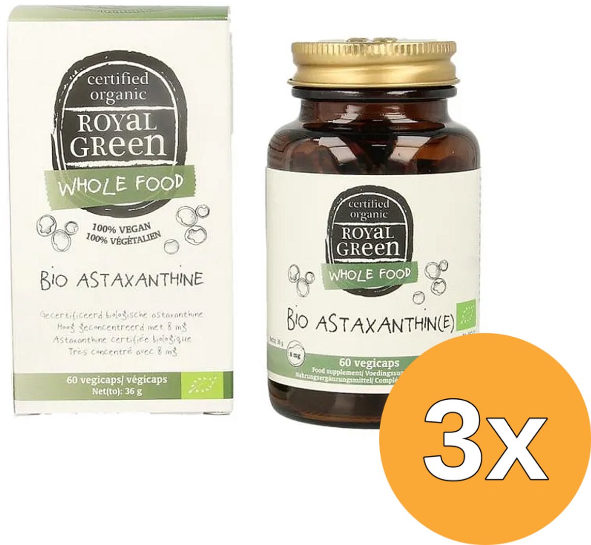 3x Royal Green Astaxanthine Bio (60 vega capsules)