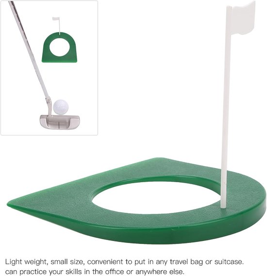 Putting Cup met Vlag - Oefenbeker Golf - Golfvaardigheid Oefenen - Stevige Kunststof Constructie - 11 cm Diameter - Zwart — afbeelding 3