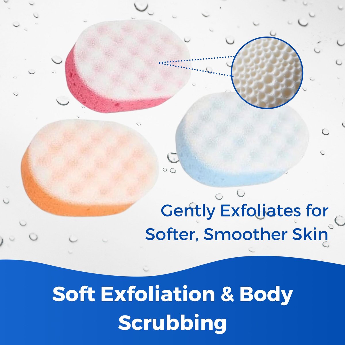 SnelShoppen - 9 Stuks Exfoliërende Badspons voor Volwassenen - Dubbelzijdige Lichaamsmassagesponzen in 3 Kleuren - Perfect voor Mannen, Vrouwen en Kin