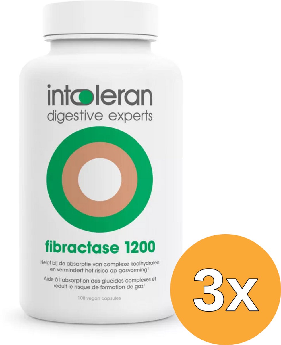3x Intoleran Fibractase forte (108 capsules)