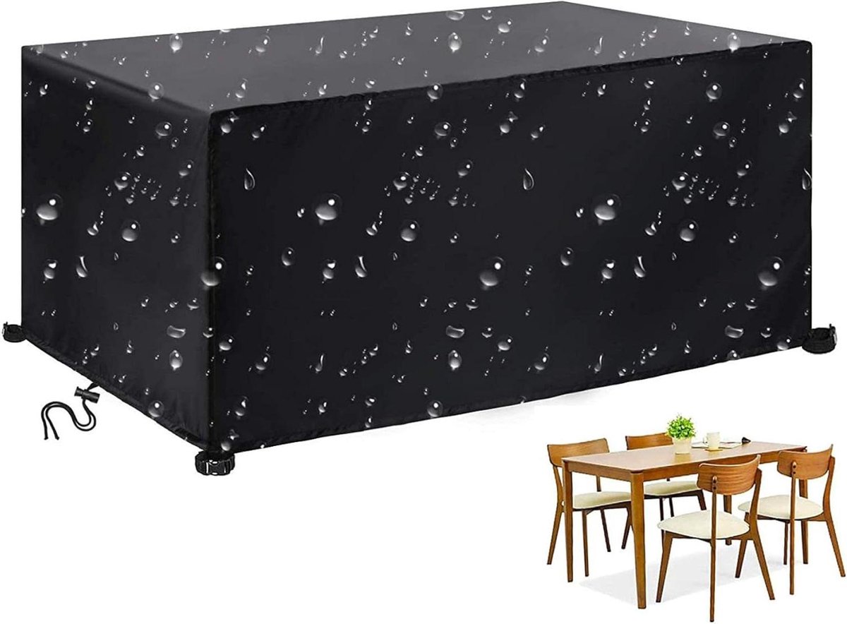 Beschermhoes Tuinstafel - Tuinmeubelhoes Waterdicht - Meubels Beschermen - Dubbel Naaiproces - 115 x 115 x 75 cm - Zwart