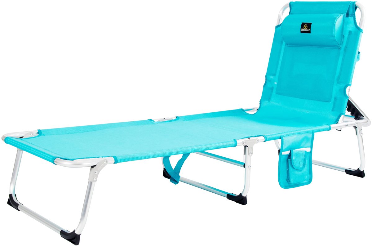 SnelShoppen - Inklapbare Ligstoel voor Strand - Kantelbaar tot 4 Standen - Modern Design met Rugzak - Perfect voor Camping, Tuin en Vakantie