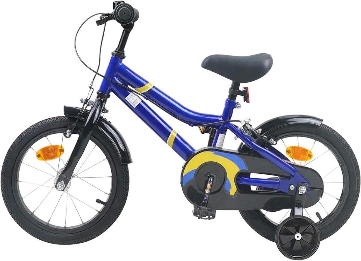 Kinderfiets sfiets sfiets Leren Fietsen Stalen Frame 12 inch Blauw Zwart