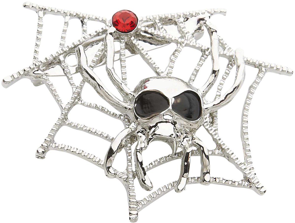 Broche spinnenweb met spinnen