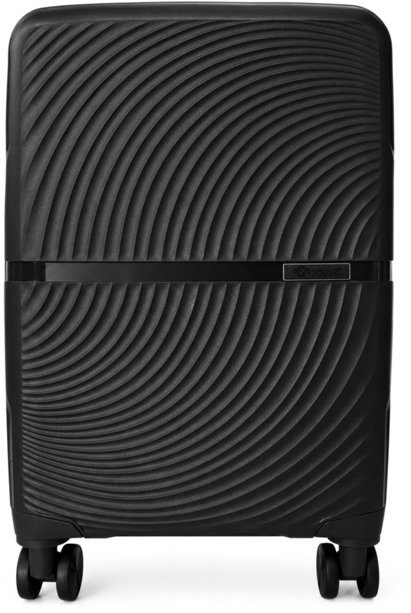 Solier TORIDE 19'' - Handbagagekoffer S - Zwart - Hardcase van PP - 8 zwenkwielen 360°
