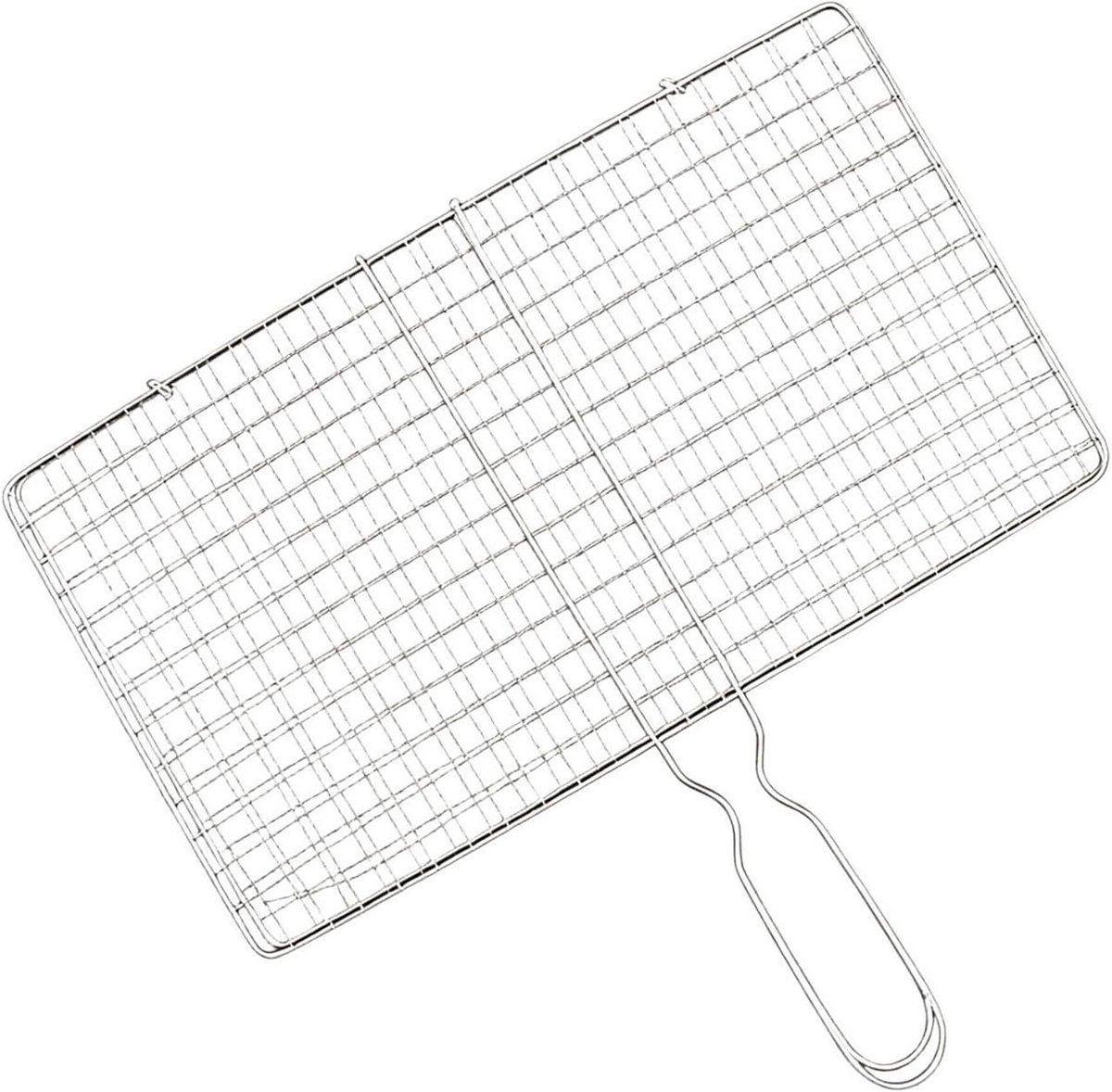 Grillmand BBQ mand vismand Buiten koken Roestvrij staal 34 x 35 x 2 cm Zilver