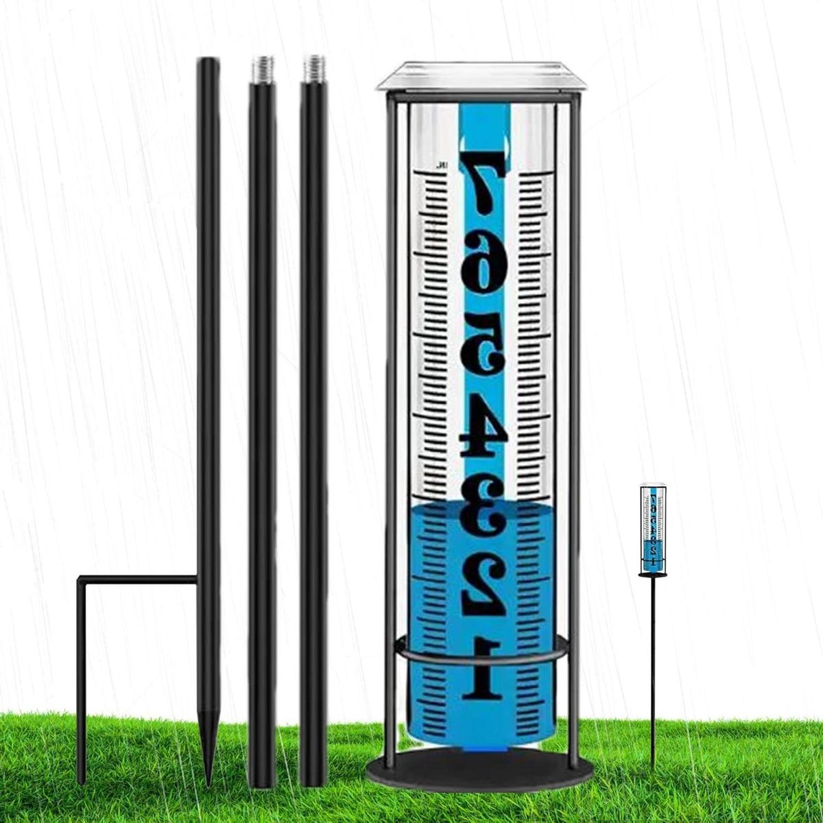 Regenmeter Buiten - Meetinstrument Regen - Tuinieren Weer - Verstelbare Hoogte - 27 cm - Transparant