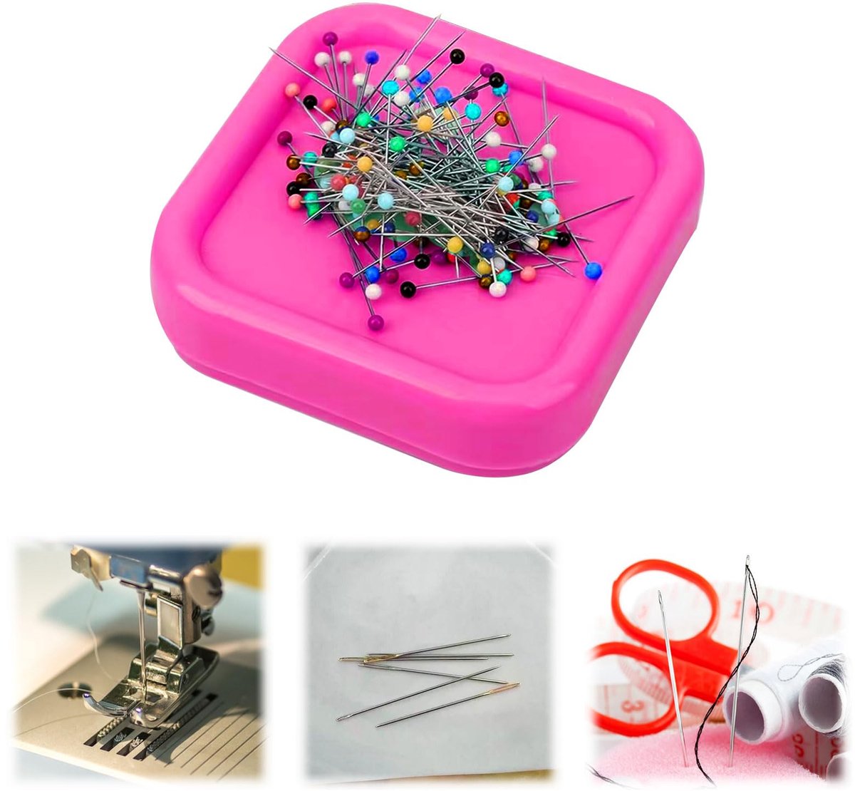 Dailygoods - Magnetische Naaldkussen, Magnetische Naaigerei Opbergdoos, Roze