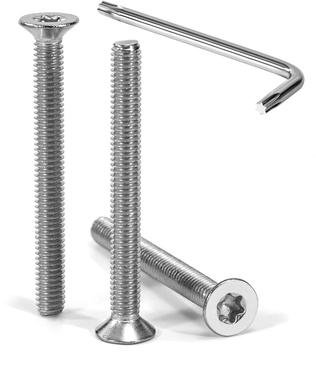 Dailygoods - 30 Stuks M4 x 40 mm Verzonken Kopschroeven Torx Roestvrij Staal