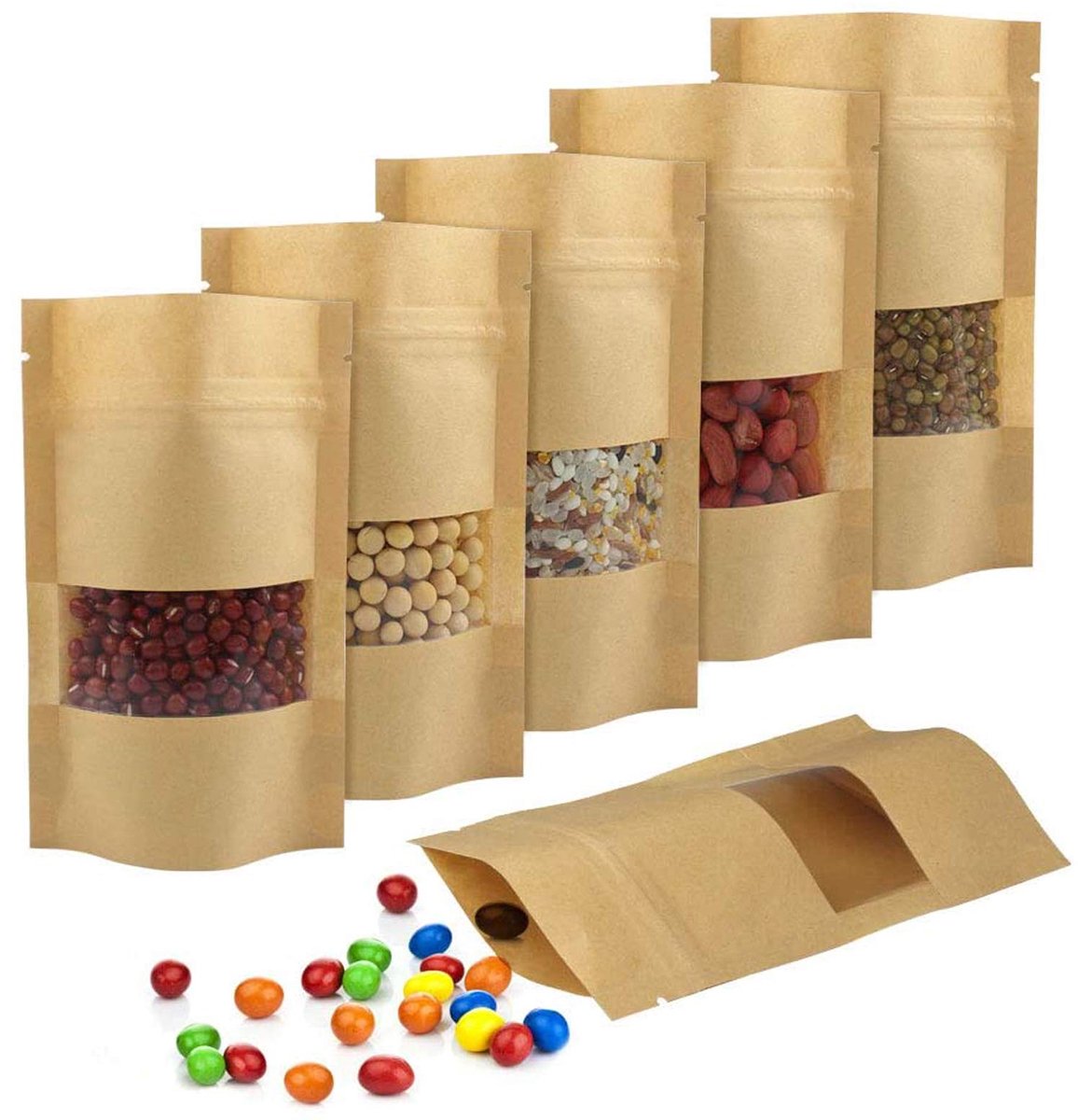 Dailygoods - Kraftpapier Zakjes - 150 Stuks voor Snoep en Levensmiddelen