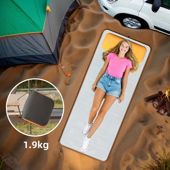 Zelfopblazende Slaapmat - Campingmat Kussenbed - Outdoor Slapen - Ingebouwde Pomp - 200 x 60 cm - Eén kenmerk — afbeelding 3