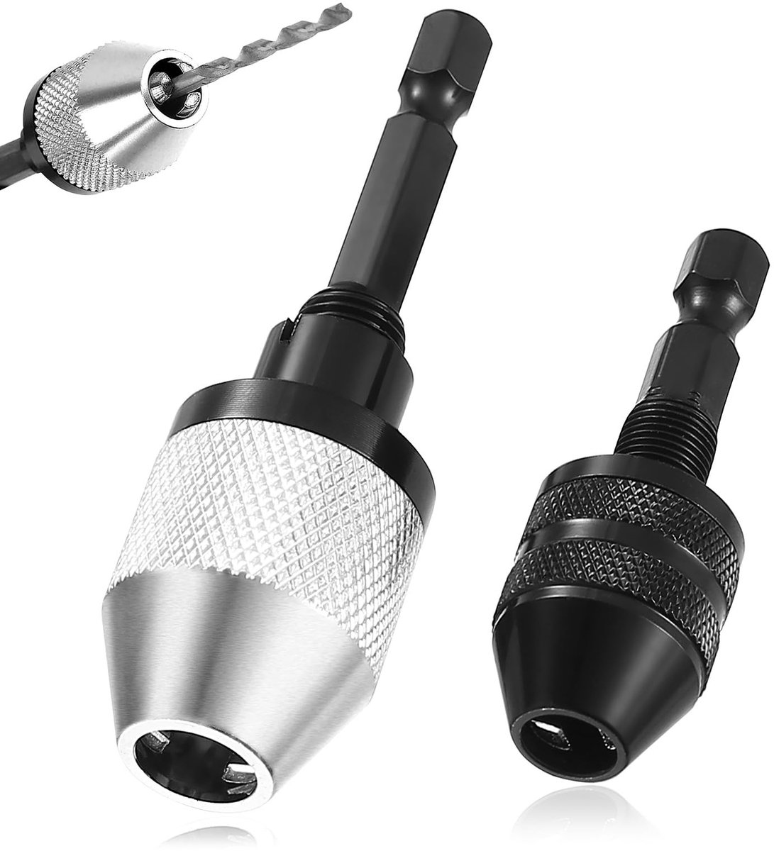 Dailygoods- Boorhouder 2 stuks - Snelspanboorhouder - Boorkopadapter - 1/4 inch Zeskantschacht - 0,3-6,5 mm - Eenvoudige installatie - Booradapter