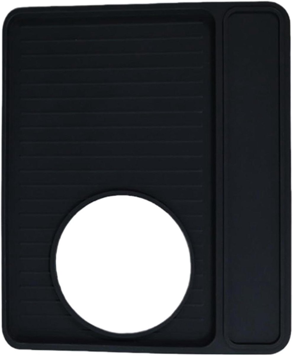 Koffie Tamper Mat - Onderlegmat Bar - Beschermt Aanrecht - Geurloos Siliconen - 28 x 23.5 cm - Zwart