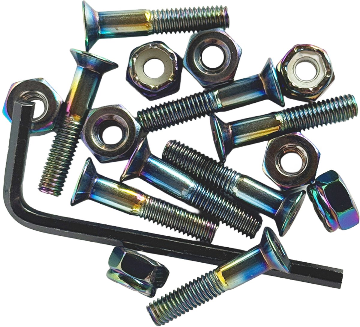 1" Allen titanium hardware (Rainbow)