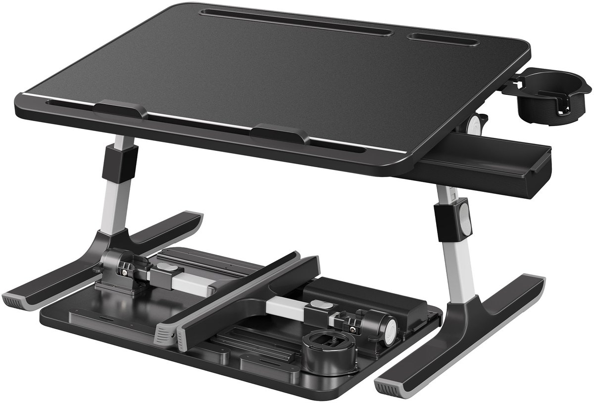 Laptoptafel – Zwart – 56 x 40 x 25,5-36 cm