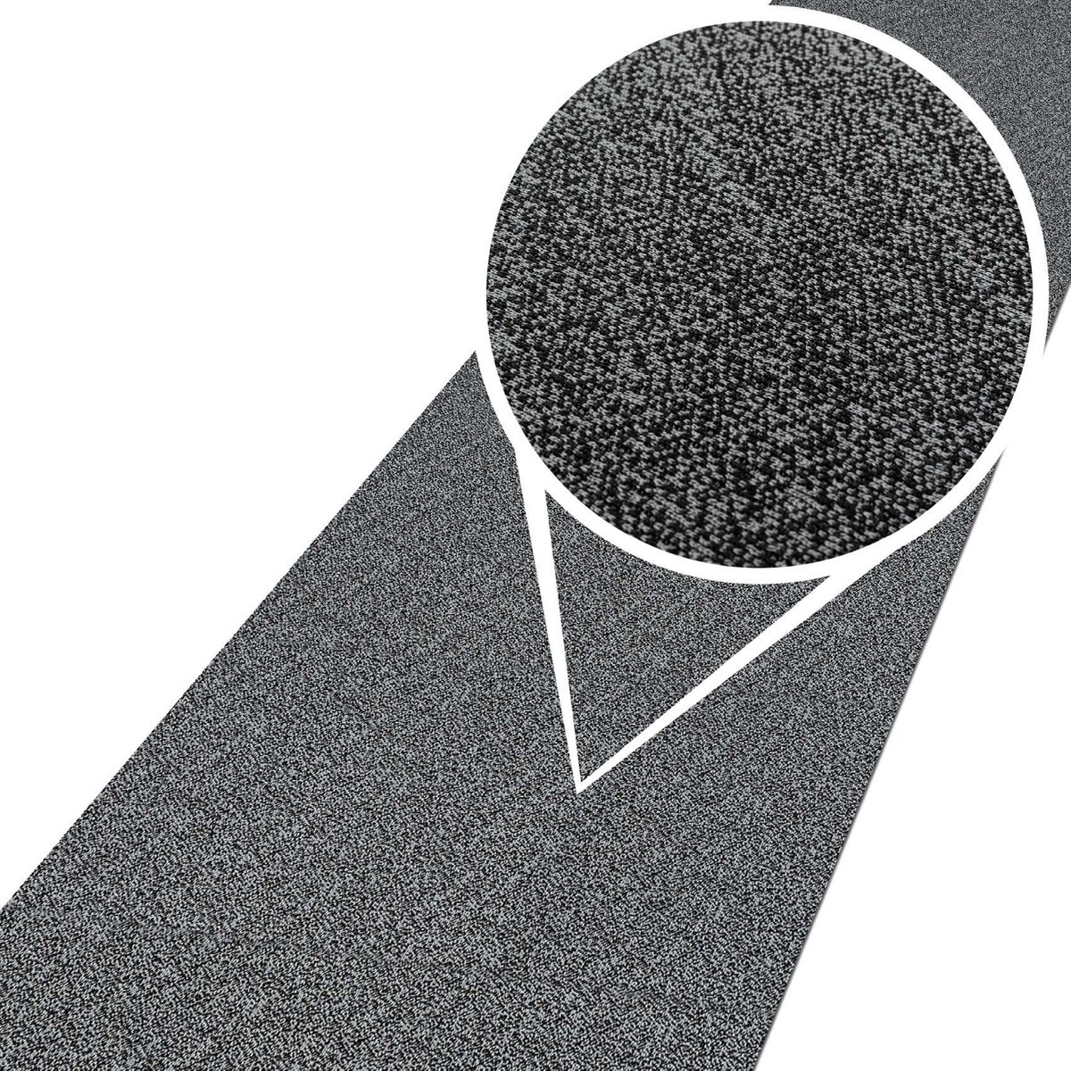 ANRO Tapijtloper Tamara Grijs 220x50cm – Velours Gangloper Antislip Keukenloper Hal Op Maat