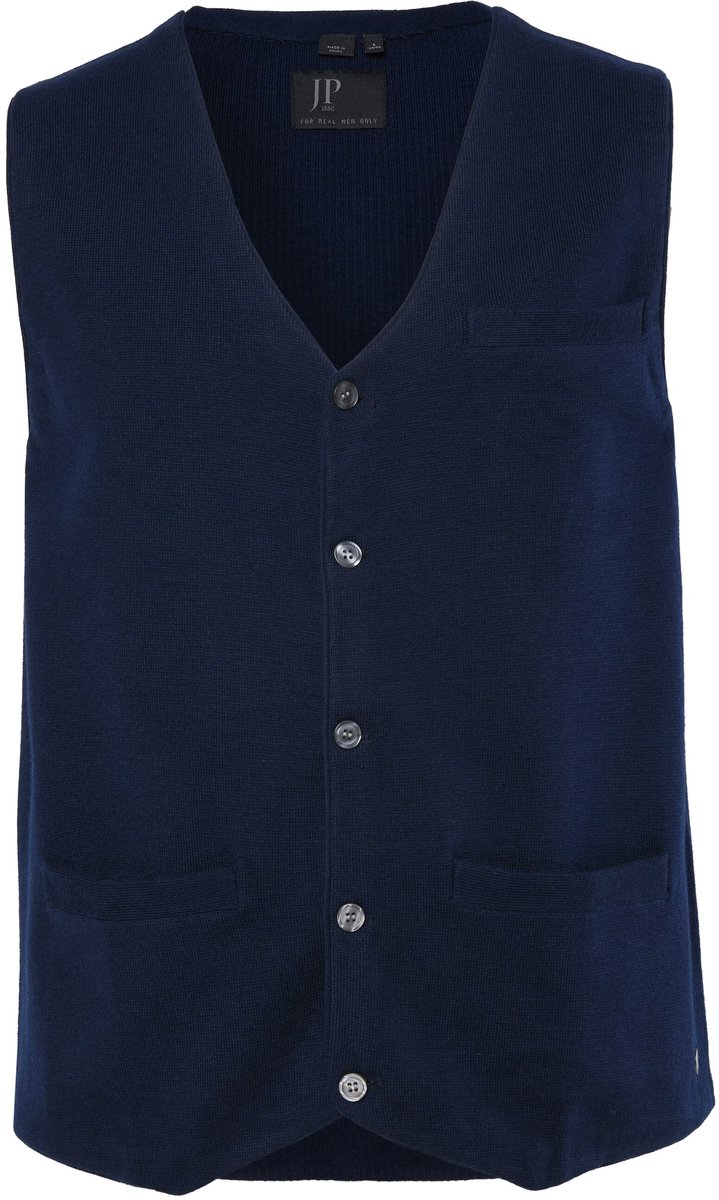 JP 1880 - Heren - JP1880 gebreid gilet business-look V-hals tot 8XL - Navy blauw - Maat L