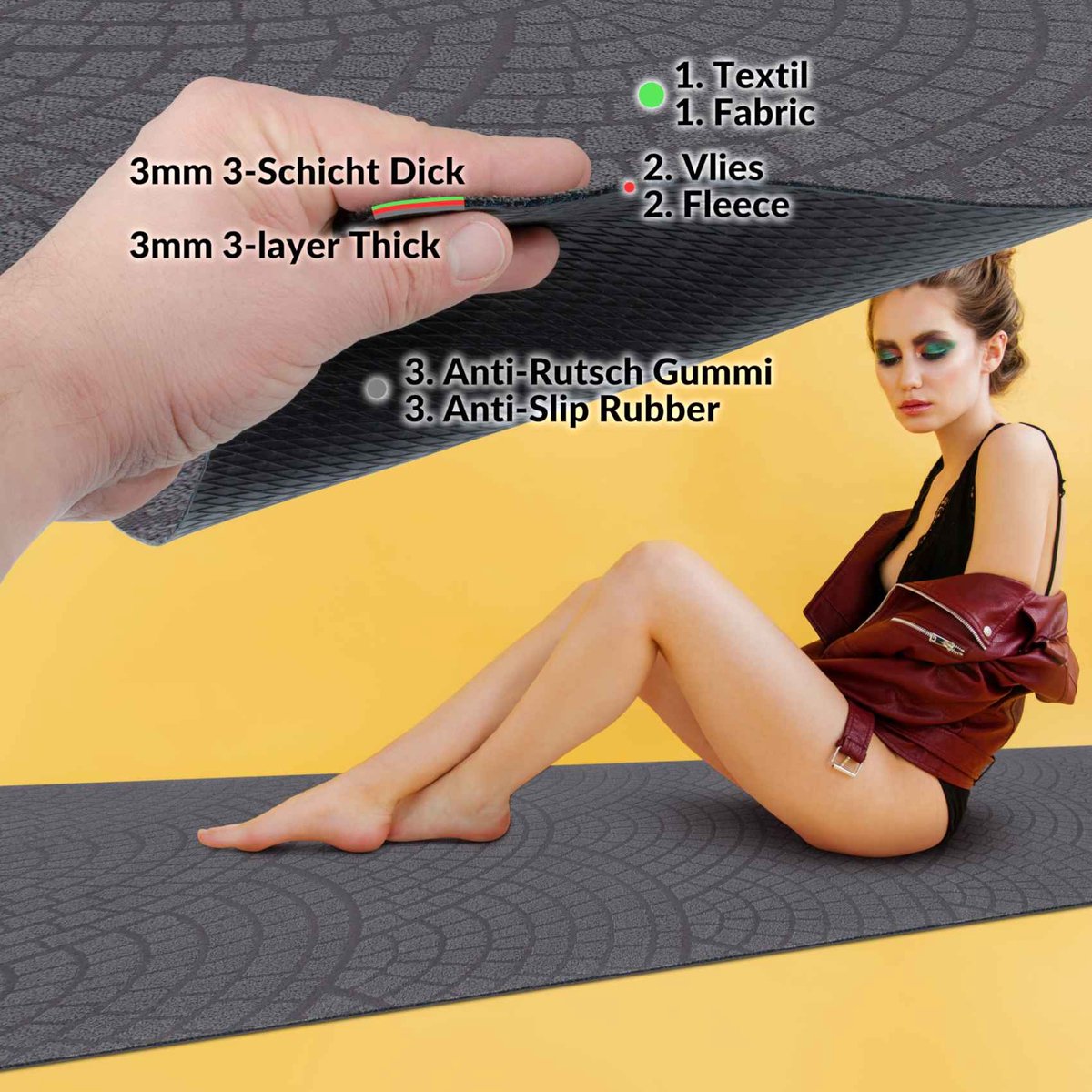 ANRO Tapijtloper Davis Antraciet 220x67cm – Velours Gangloper Antislip Keukenloper Hal Op Maat
