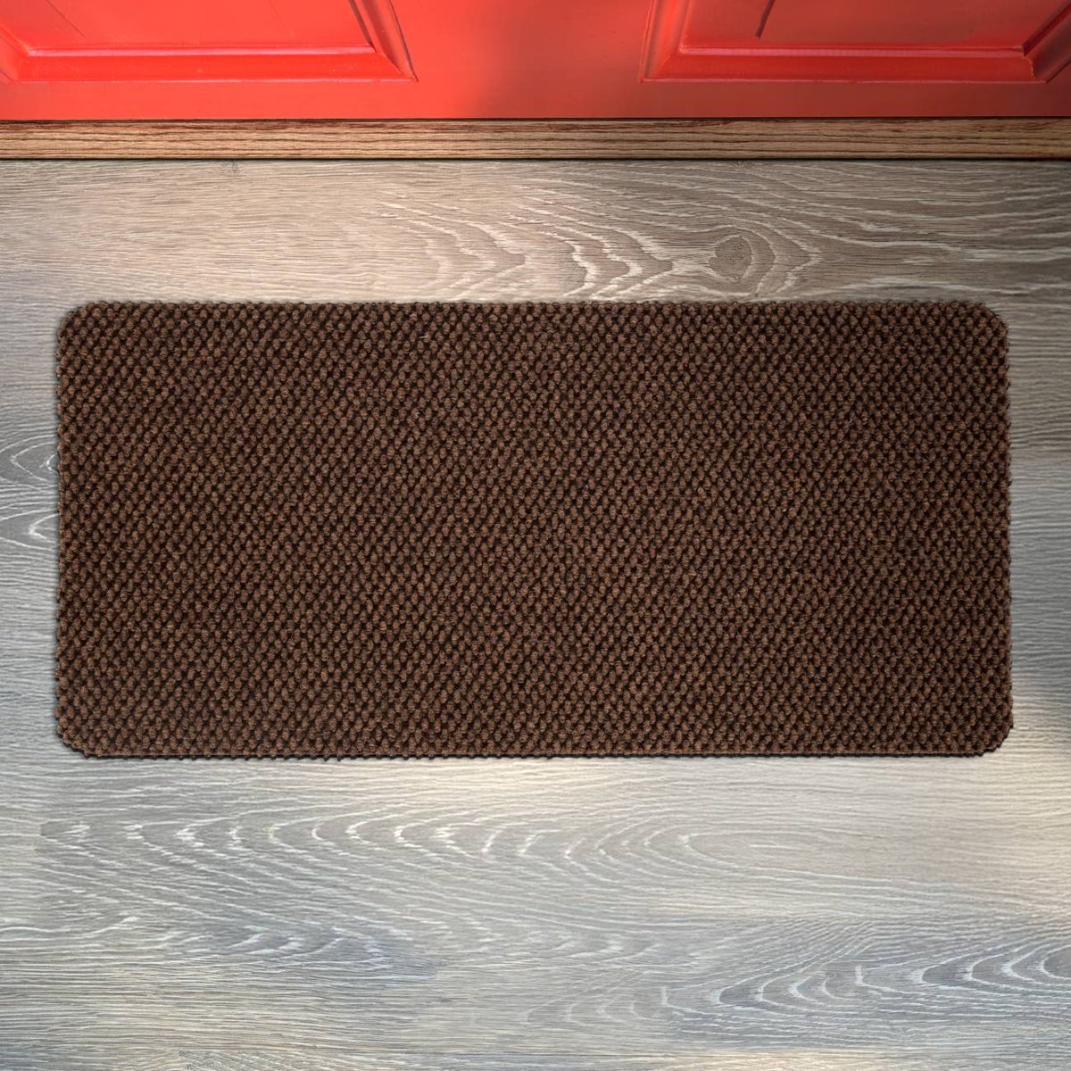 ANRO Schoonloopmat BOB Bruin 80x40cm – Tapijtloper Vuilvangmat Antislip Op Maat Entree Kantoor