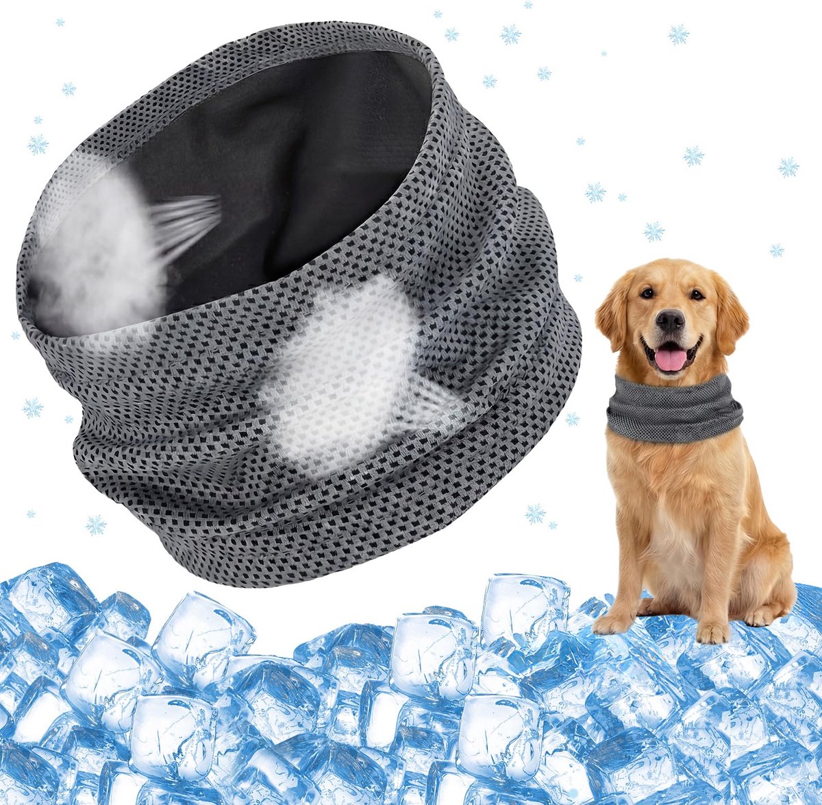 SnelShoppen - Cooling Dog Collar, Herbruikbare Koelende Hondenhalsband 45 x 13 cm, Ideaal voor Zomer, Verfrissend en Duurzaam, Perfect voor Buitenacti