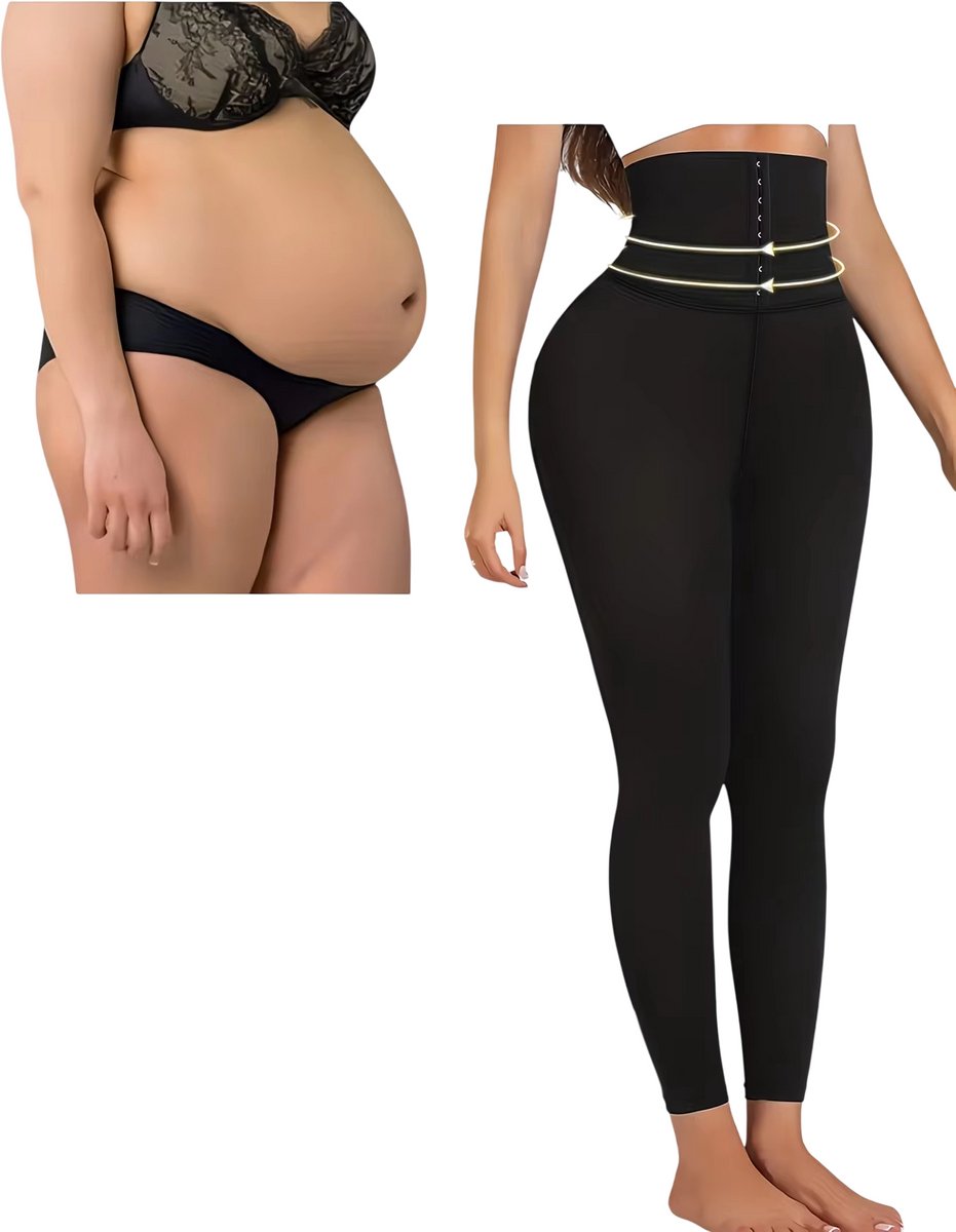 Dames High Waist Shaping Legging – Corrigerende Sportlegging met Buikcontrole en Billenlift, Stretch Yoga Broek - Maat L