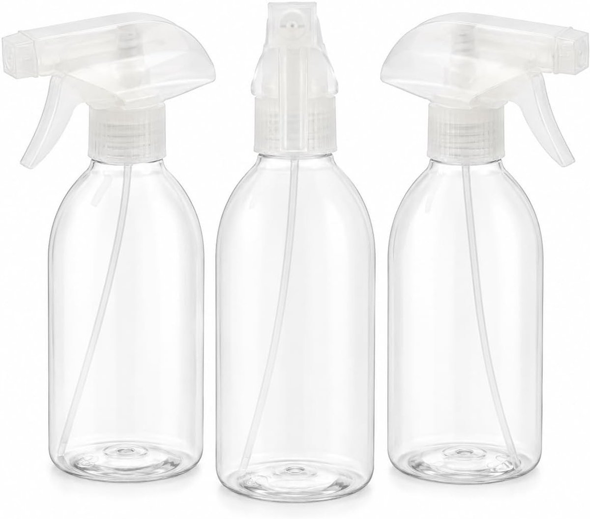Spuitfles voor reiniging, 3 stuks, 500 ml, PET, transparant, lege spuitfles voor haar, reiniging, planten enz.