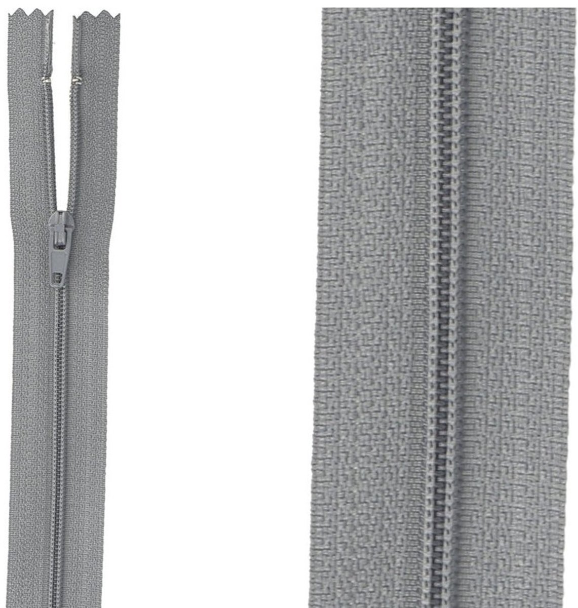Close end rits - 80 cm - gesloten einde - 1 rits - Donker grijs