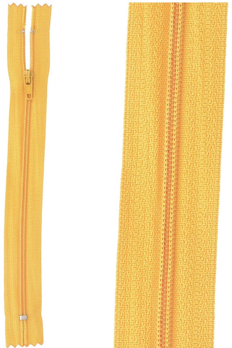 Close end rits - 80 cm - gesloten einde - 1 rits - Donker geel