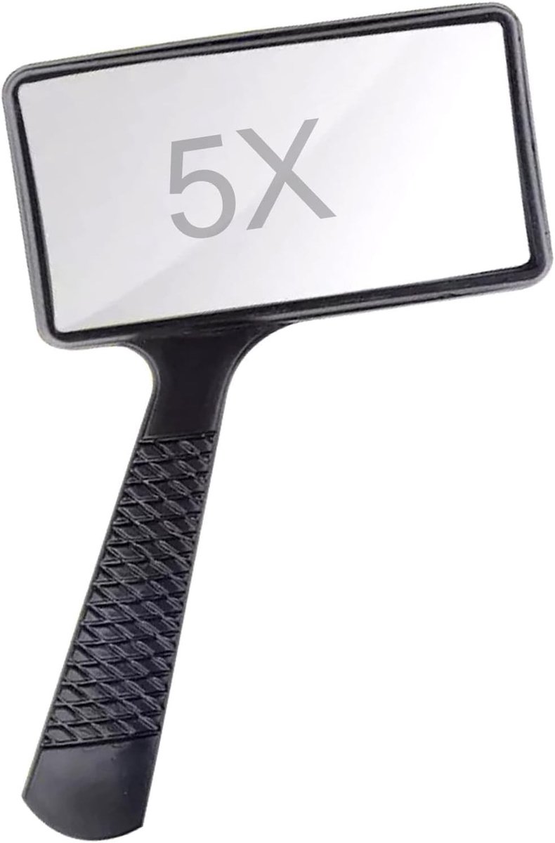 Handheld Vergrootglas - Transparant - 5x Vergroting - Krasbestendige Glazen Lens - Voor Senioren en Hobbyisten