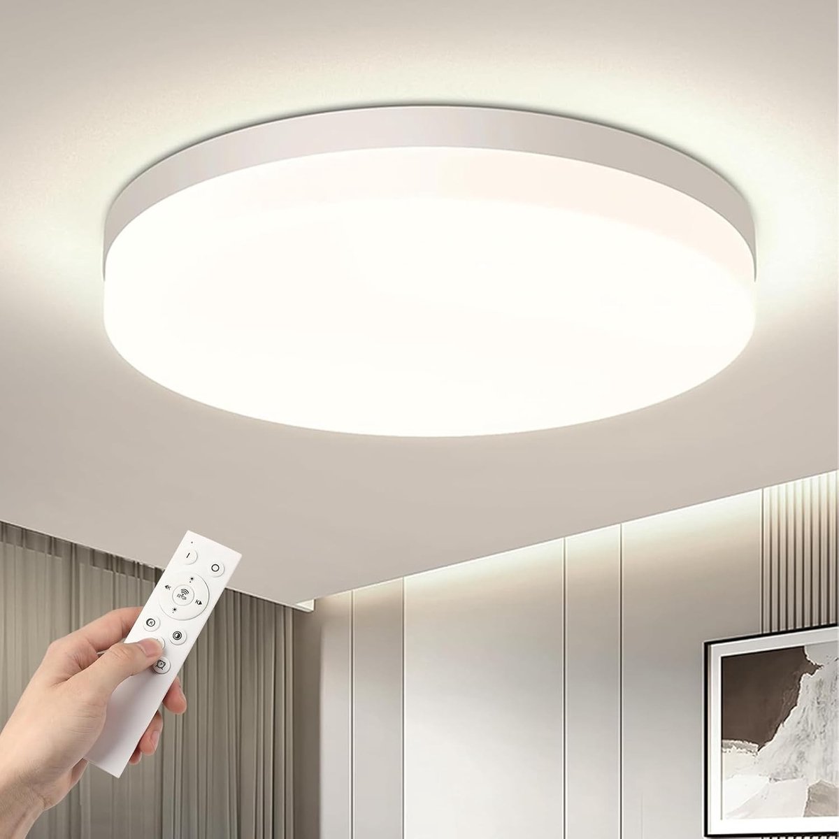 Dimbare LED Plafondlamp - 30 cm - 48 W - Moderne Ronde Lamp met Instelbare Kleurtint - Voor Woonkamer, Badkamer, Keuken, Slaapkamer, Hal, Kantoor