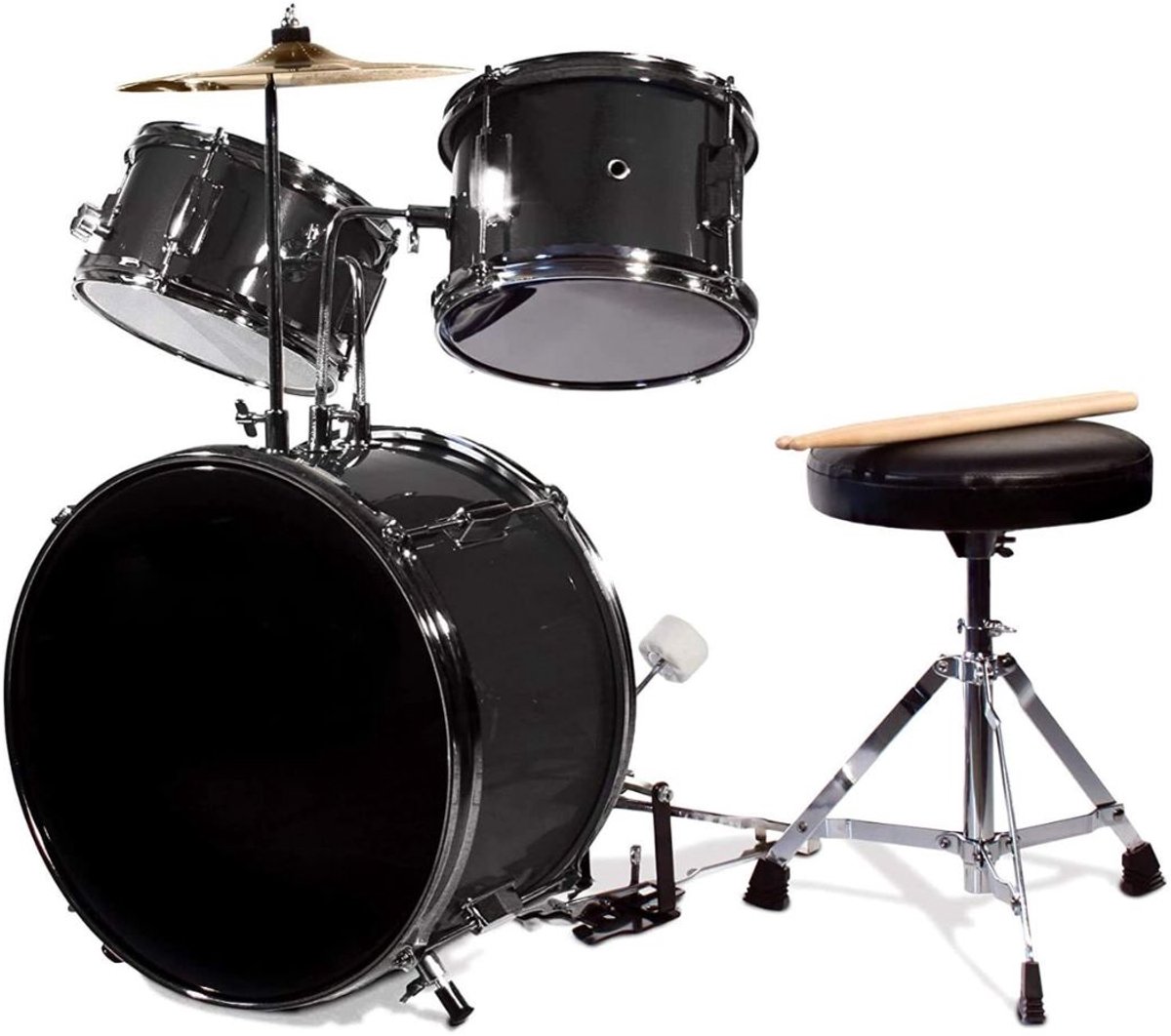 SP® Drumstel Kinderen - Drumstel - Junior Drumstel - Zwart - 65cm x 75cm x 65cm