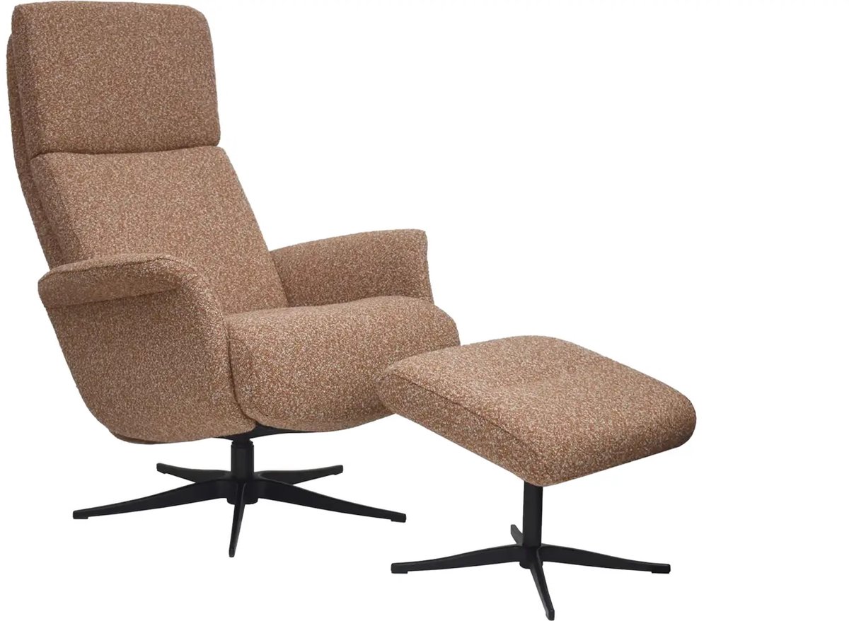 Goossens Fauteuil Zenica - Met Armleuning - Stof - Rood
