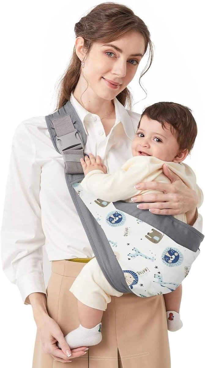 Draagdoek Baby - Babydrager Draagzak - Baby Meenemen - Ergonomisch Ontwerp - 0-36 maanden - Grijs en Wit