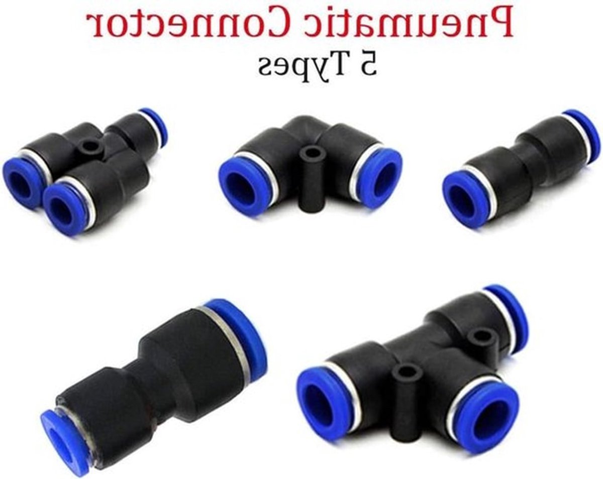 Pneumatische Fittingen voor Snelle Verbinding van Luchtleidingen - Push-in Quick Release Connectoren (5 Stuks)