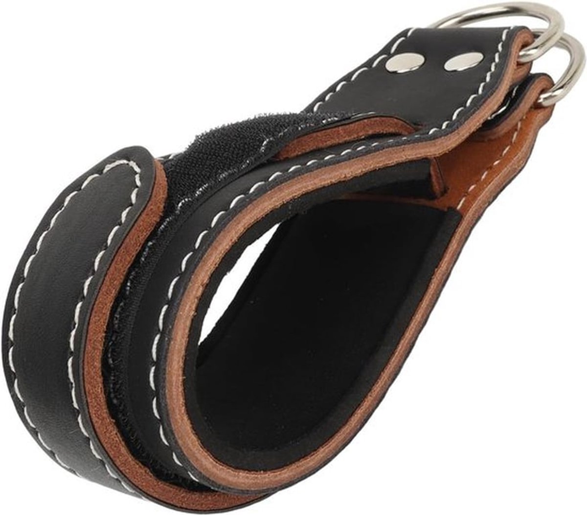 Kabel Kick Back Enkelbandjes met D-ring - Rundleer Polsband - Velcro Comfort Sluiting - Kickback Enkelband voor Training Fitness - Kabelmachine Thuisoefening